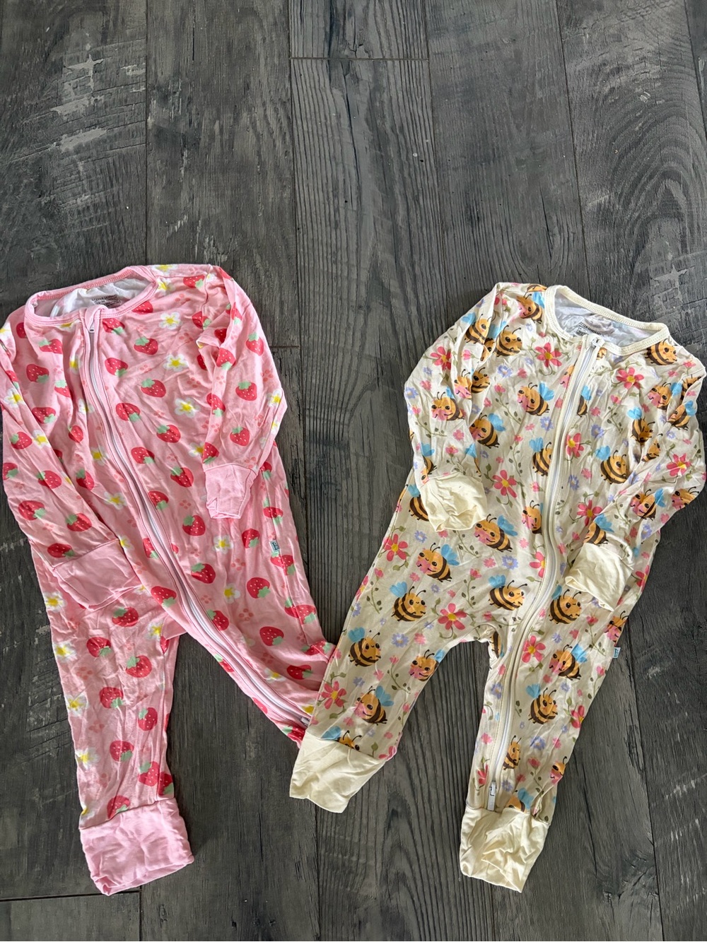 Bamboo Pajamas - Pink Strawberry & Bee Floral- Little JamJams